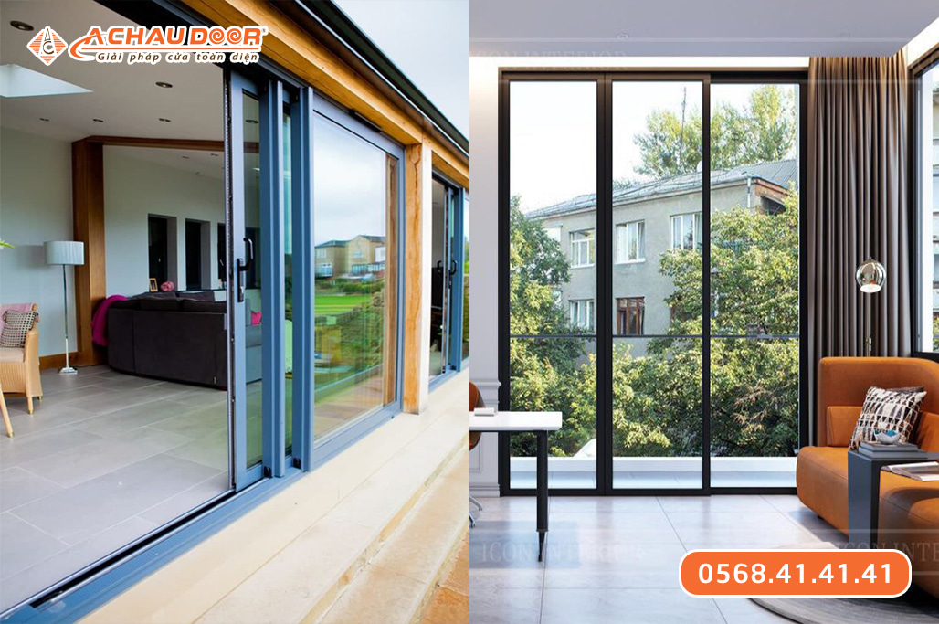 Cửa đi lùa 3 cánh nhôm Maxpro hệ 93 1 Cửa đi lùa 3 cánh nhôm Maxpro hệ 93