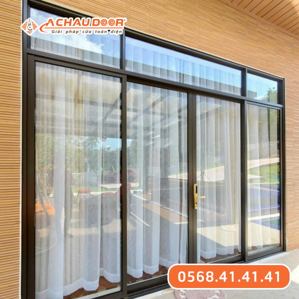Cửa đi lùa 4 cánh nhôm Maxpro hệ 83 3 Cửa đi lùa 4 cánh nhôm Maxpro hệ 83