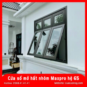 Cửa sổ mở hất nhôm Maxpro hệ 65