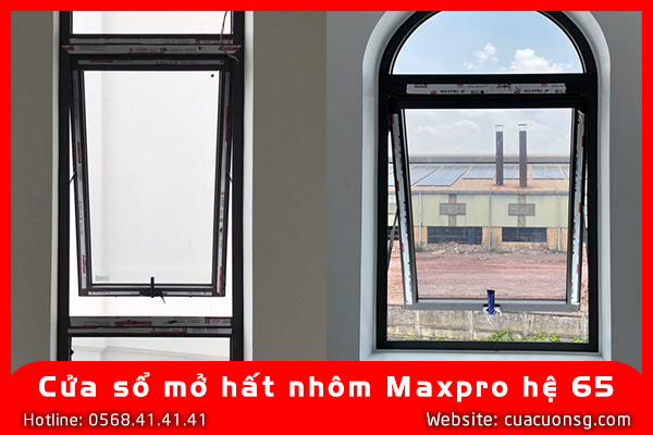 Cửa sổ mở hất nhôm Maxpro hệ 65 1 Cửa sổ mở hất nhôm Maxpro hệ 65