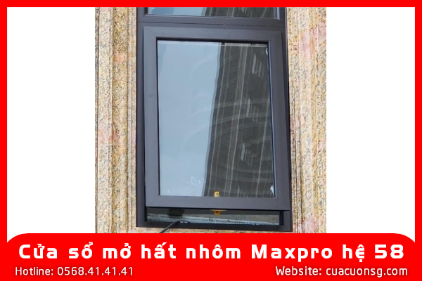 Cửa sổ mở hất nhôm Maxpro hệ 58 1 Cửa sổ mở hất nhôm Maxpro hệ 58
