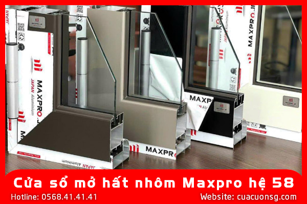 Cửa sổ mở hất nhôm Maxpro hệ 58 2 Cửa sổ mở hất nhôm Maxpro hệ 58