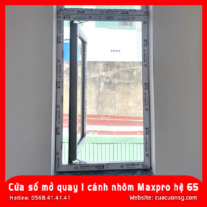Cửa sổ mở quay 1 cánh nhôm Maxpro hệ 65