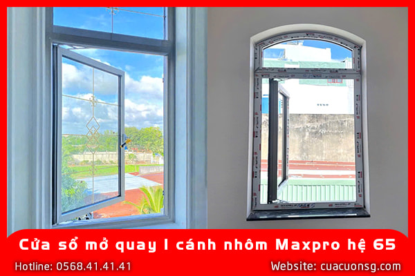 Cửa sổ mở quay 1 cánh nhôm Maxpro hệ 65 1 Cửa sổ mở quay 1 cánh nhôm Maxpro hệ 65