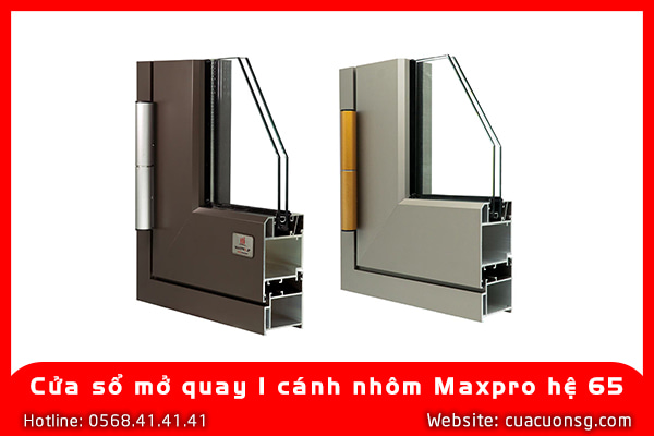 Cửa sổ mở quay 1 cánh nhôm Maxpro hệ 65 2 Cửa sổ mở quay 1 cánh nhôm Maxpro hệ 65