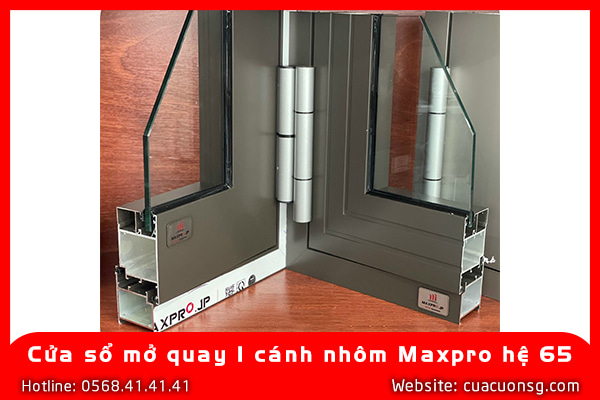 Cửa sổ mở quay 1 cánh nhôm Maxpro hệ 65 3 Cửa sổ mở quay 1 cánh nhôm Maxpro hệ 65