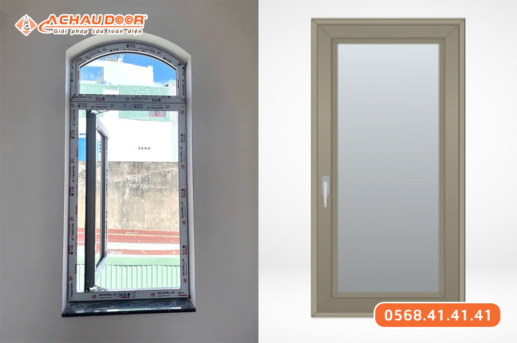Cửa sổ 1 cánh mở quay nhôm Maxpro hệ 83 1 Cửa sổ 1 cánh mở quay nhôm Maxpro hệ 83