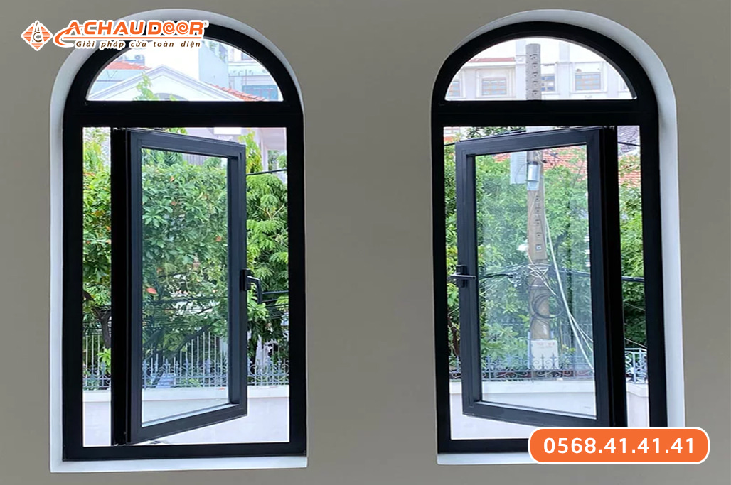 Cửa sổ 1 cánh mở quay nhôm Maxpro hệ 83 2 Cửa sổ 1 cánh mở quay nhôm Maxpro hệ 83