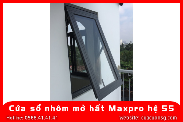 Cửa sổ nhôm mở hất Maxpro hệ 55 1 Cửa sổ nhôm mở hất Maxpro hệ 55