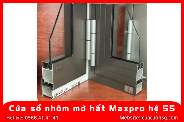Cửa sổ nhôm mở hất Maxpro hệ 55 3 Cửa sổ nhôm mở hất Maxpro hệ 55
