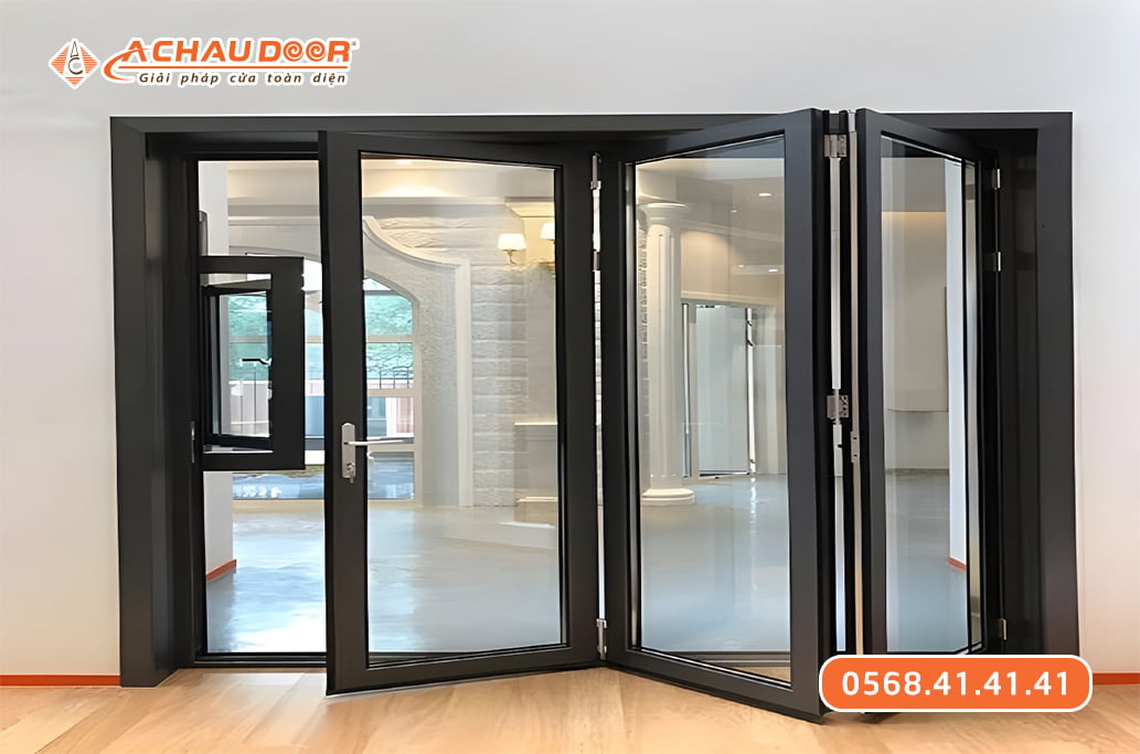 Cửa xếp trượt 3 cánh nhôm Maxpro hệ 80 1 Cửa xếp trượt 3 cánh nhôm Maxpro hệ 80