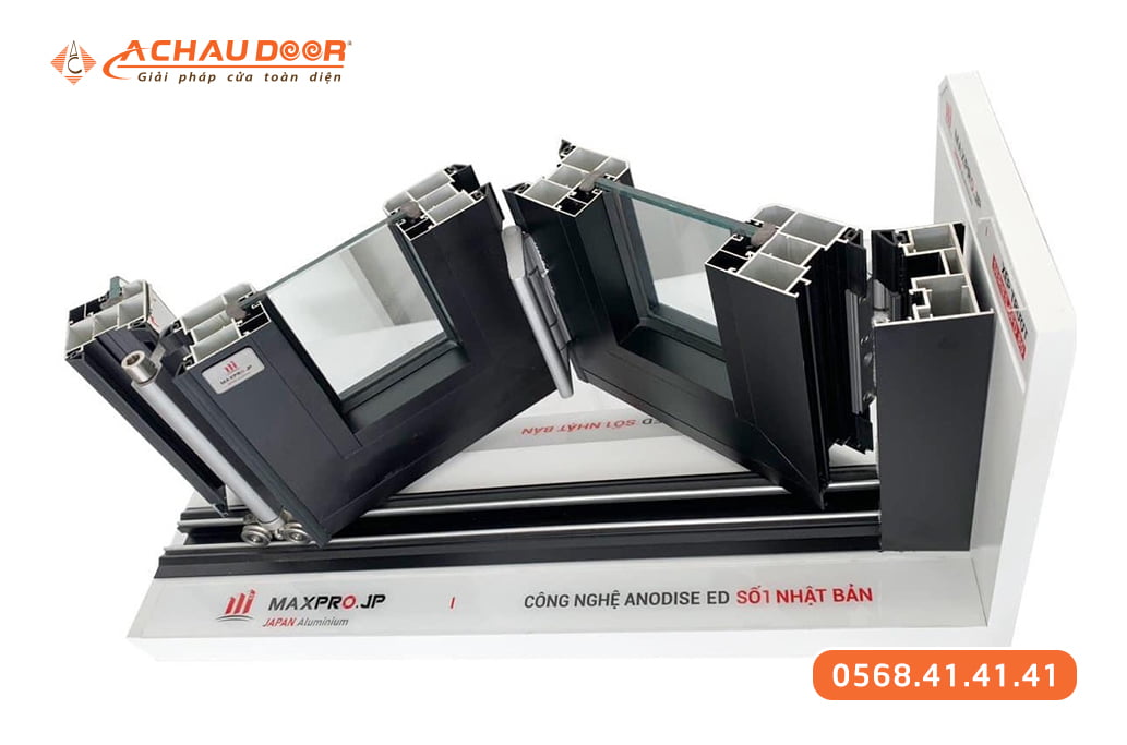 Cửa xếp trượt 3 cánh nhôm Maxpro hệ 80 2 Cửa xếp trượt 3 cánh nhôm Maxpro hệ 80