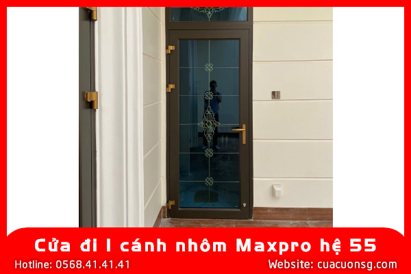 Cửa đi 1 cánh nhôm Maxpro hệ 55 1 Cửa đi 1 cánh nhôm Maxpro hệ 55