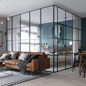 Vách ngăn phòng hệ Slim có cửa mở quay