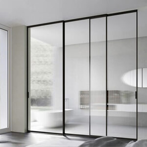 Cửa trượt Slim 3 cánh trượt qua lại trên 3 ray