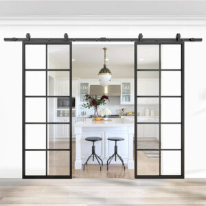 Cửa nhôm kính cường lực 2 cánh lùa