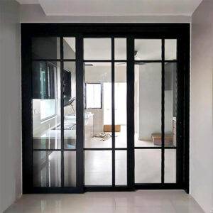 Cửa nhôm kính cường lực 3 cánh lùa