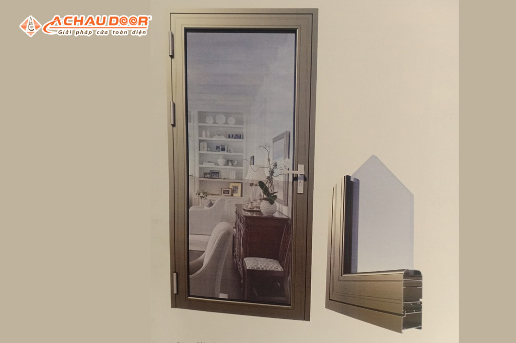 Cửa đi mở quay 1 cánh nhôm JMA hệ 55 1 Cửa đi mở quay 1 cánh nhôm JMA hệ 55