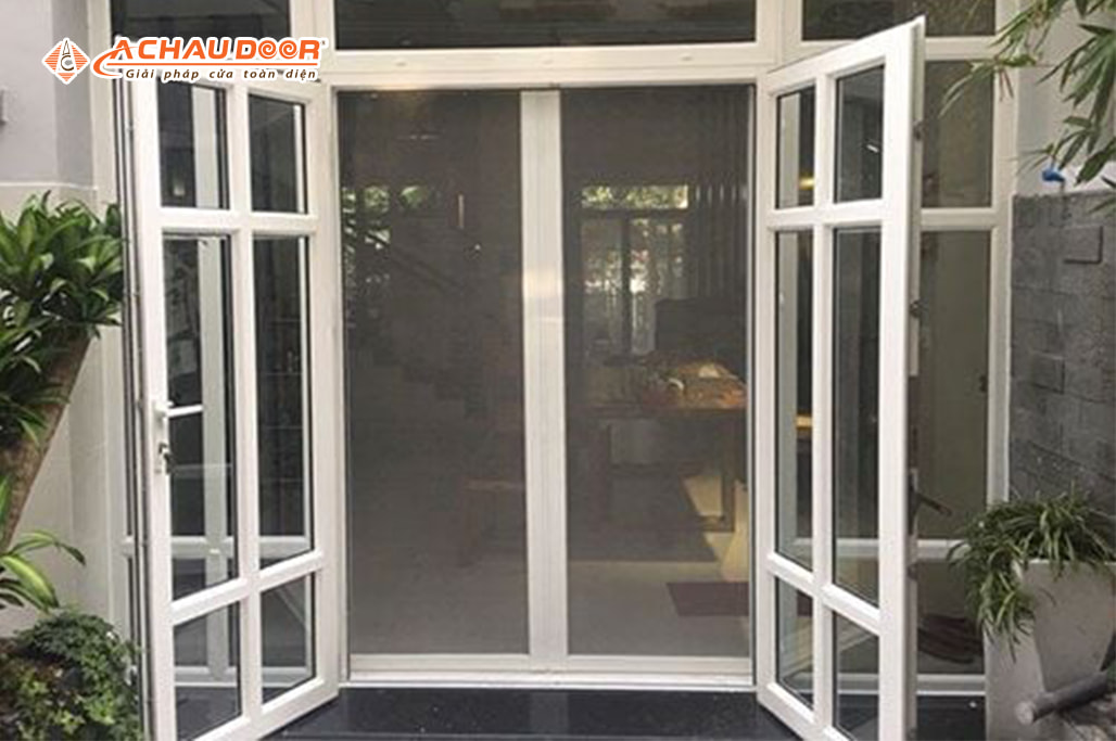 Cửa đi mở quay 2 cánh nhôm JMA hệ 55 2 Cửa đi mở quay 2 cánh nhôm JMA hệ 55