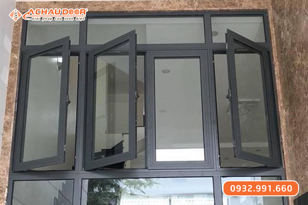 Cửa sổ quay lật 4 cánh nhôm JMA hệ 55 1 Cửa sổ quay lật 4 cánh nhôm JMA hệ 55