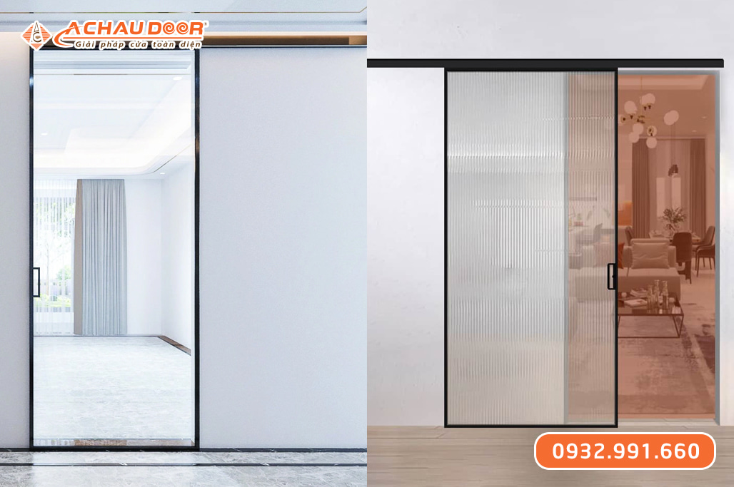 Cửa trượt Slim 1 cánh không ray dưới 1 Cửa trượt Slim 1 cánh không ray dưới