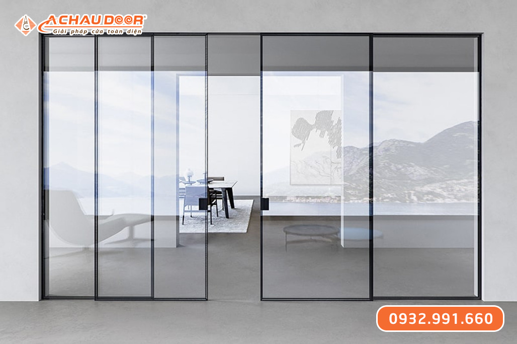 Cửa nhôm trượt quay Slim 4 cánh 1 Cửa nhôm trượt quay Slim 4 cánh