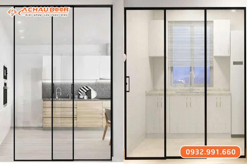 Cửa nhôm trượt quay Slim 3 cánh 1 Cửa nhôm trượt quay Slim 3 cánh