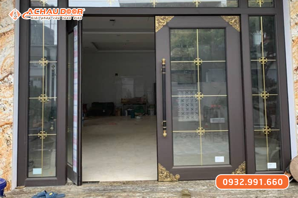 Cửa nhôm thủy lực Owin khuân bao kép 2 Cửa nhôm thủy lực Owin khuân bao kép
