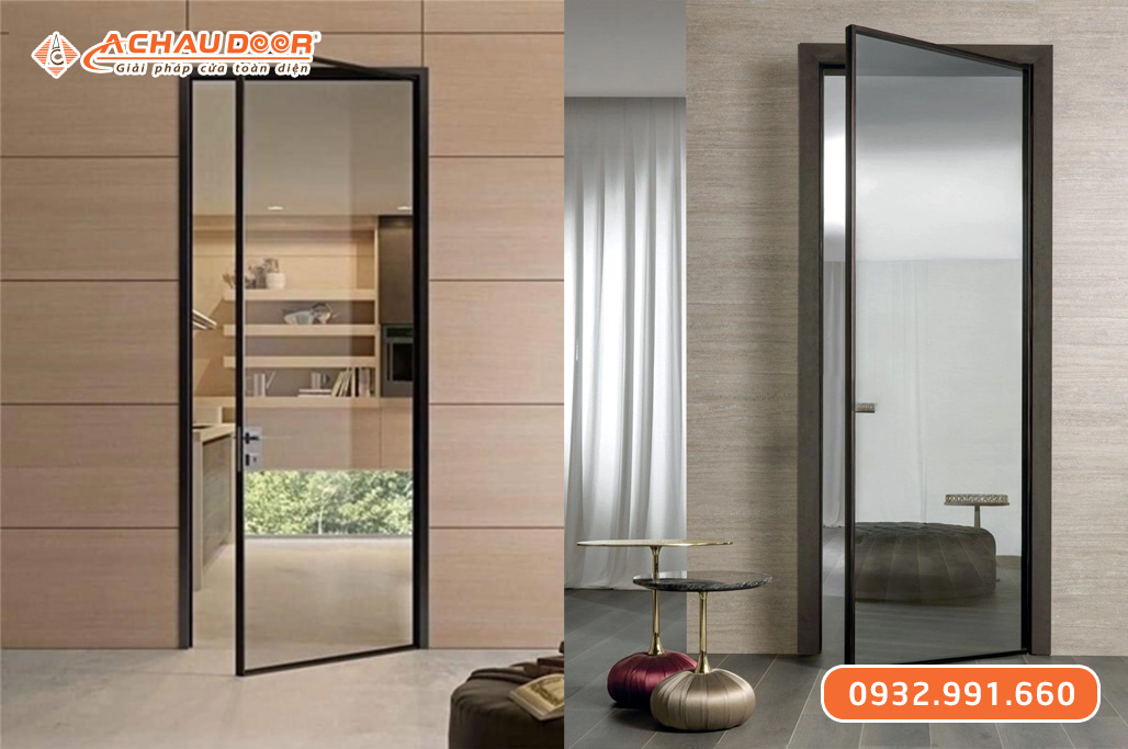 Cửa nhôm Slim 1 cánh mở quay 2 Cửa nhôm Slim 1 cánh mở quay