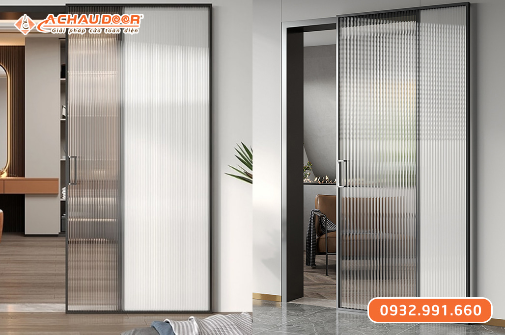 Cửa trượt Slim 1 cánh không ray dưới 2 Cửa trượt Slim 1 cánh không ray dưới