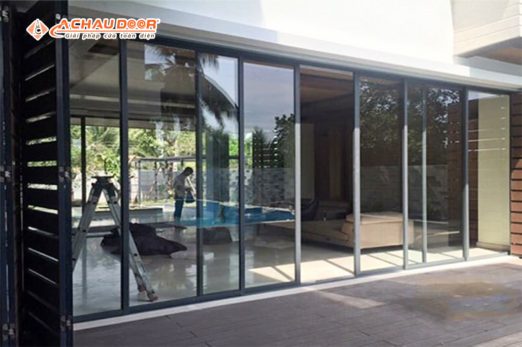 Cửa đi lùa trượt 6 cánh nhôm JMA hệ 55 2 Cửa đi lùa trượt 6 cánh nhôm JMA hệ 55