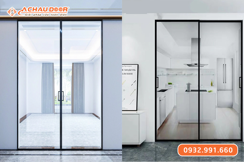 Cửa trượt Slim 2 cánh lùa 2 bên trên 1 ray 2 Cửa trượt Slim 2 cánh lùa 2 bên trên 1 ray