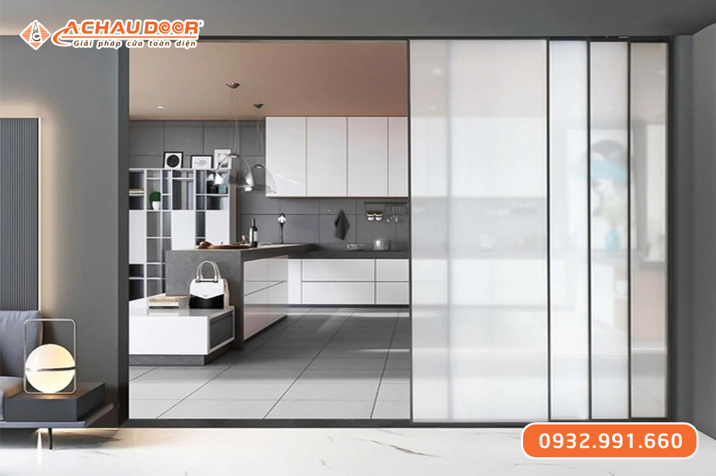 Cửa trượt Slim 4 cánh, 3 cánh lùa 1 cánh cố định 1 Cửa trượt Slim 4 cánh, 3 cánh lùa 1 cánh cố định