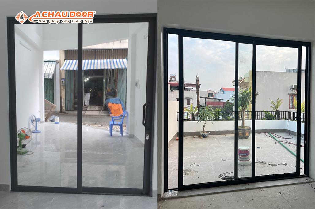 Cửa đi lùa trượt 2 cánh nhôm JMA hệ 55 2 Cửa đi lùa trượt 2 cánh nhôm JMA hệ 55