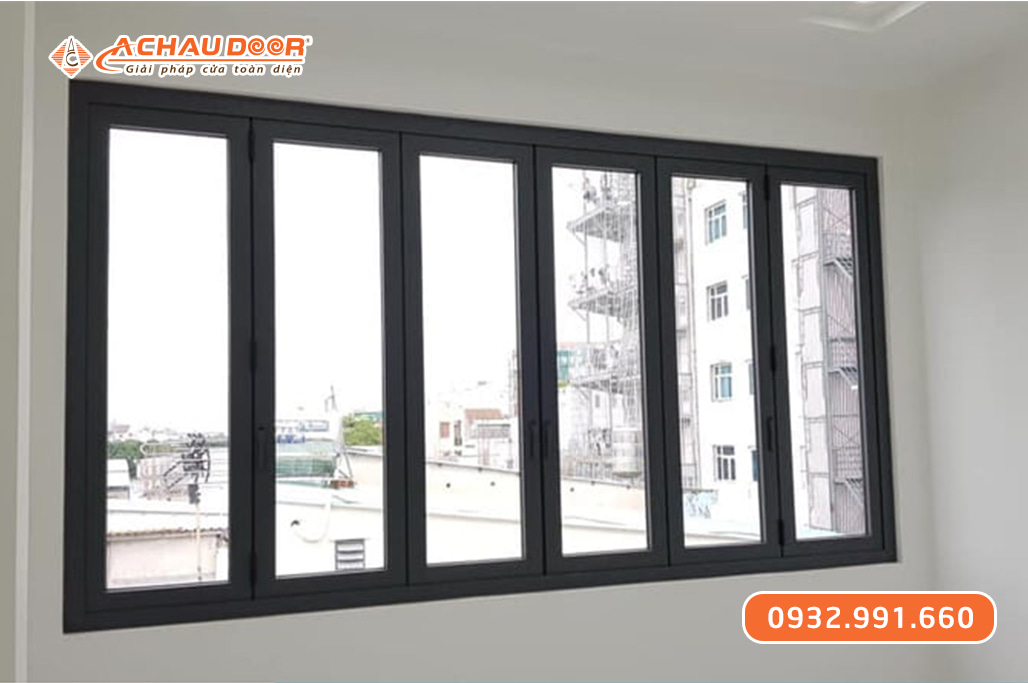 Cửa sổ lùa trượt 6 cánh nhôm JMA hệ 55 1 Cửa sổ lùa trượt 6 cánh nhôm JMA hệ 55