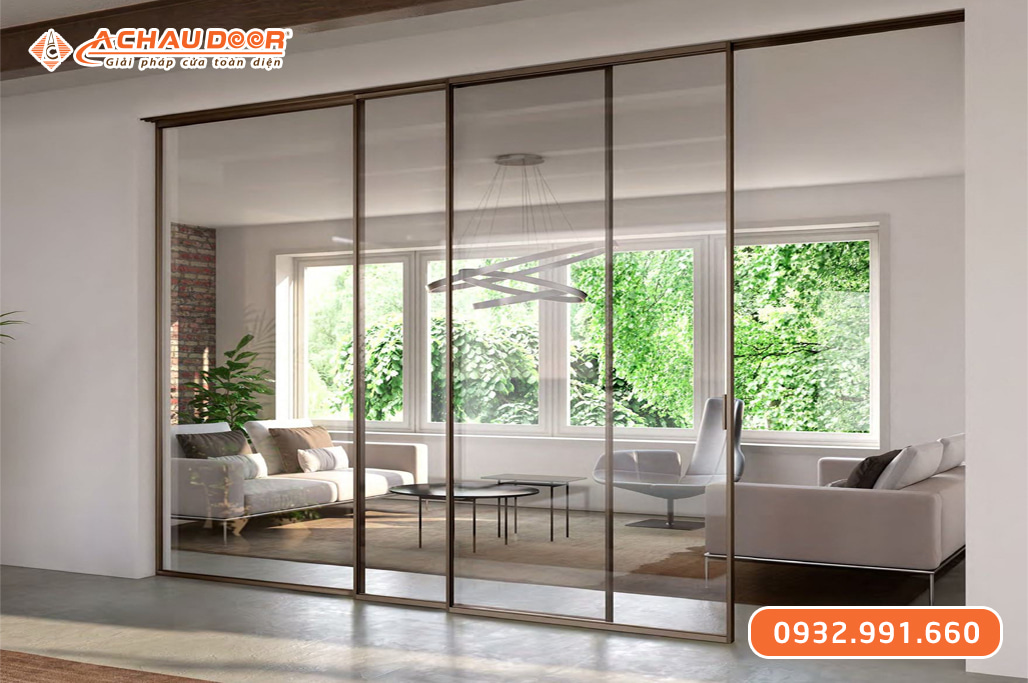 Cửa lùa nhôm Slim không ray 3 Cửa lùa nhôm Slim không ray