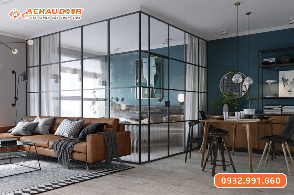 Vách ngăn phòng hệ Slim có cửa mở quay 3 Vách ngăn phòng hệ Slim có cửa mở quay