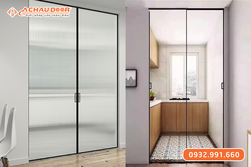 Cửa trượt Slim 2 cánh lùa 2 bên trên 1 ray 3 Cửa trượt Slim 2 cánh lùa 2 bên trên 1 ray