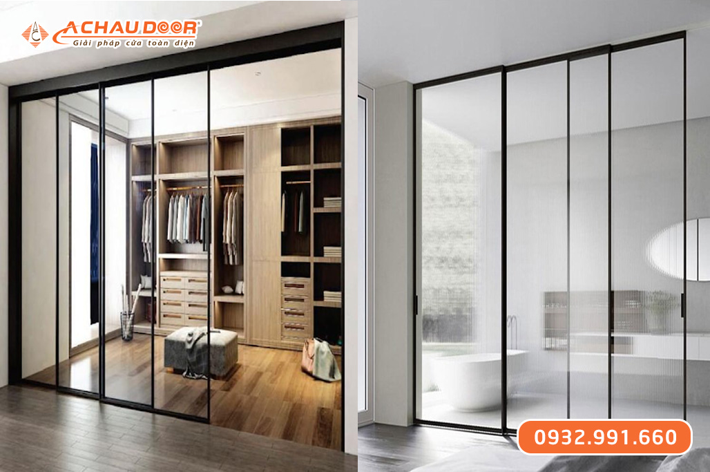 Cửa trượt Slim 3 cánh, 2 cánh lùa 1 cánh cố định 3 Cửa trượt Slim 3 cánh, 2 cánh lùa 1 cánh cố định