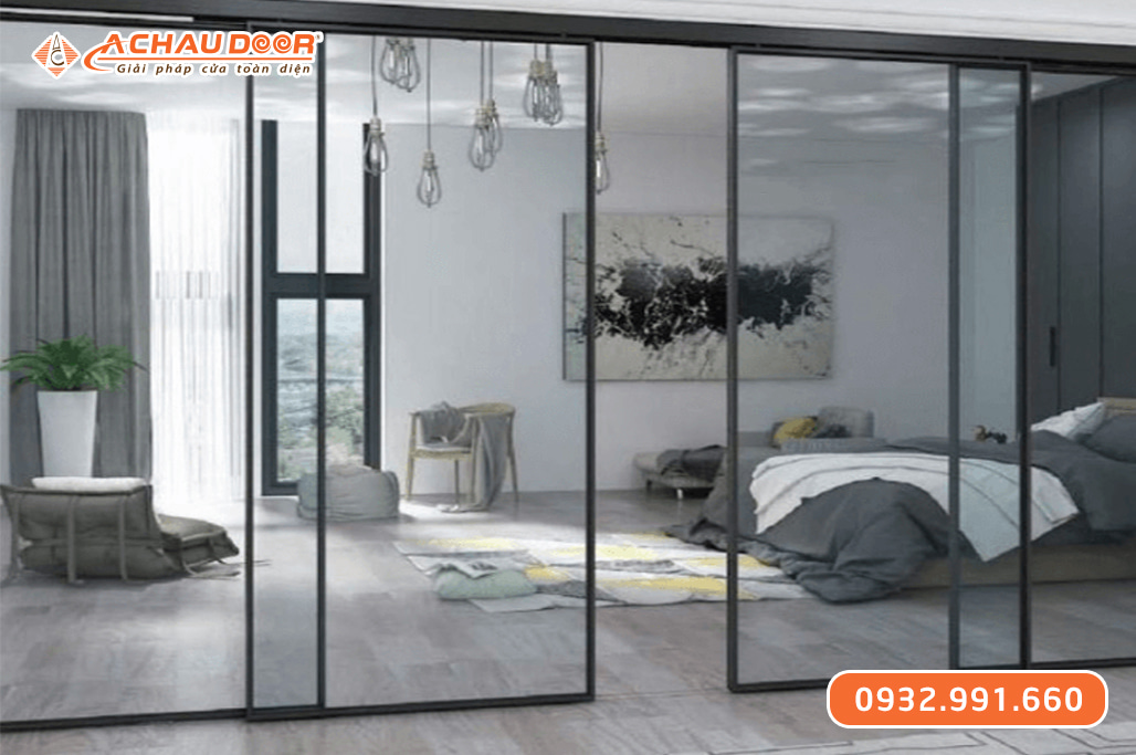 Cửa trượt Slim 4 cánh lùa 2 bên 3 Cửa trượt Slim 4 cánh lùa 2 bên