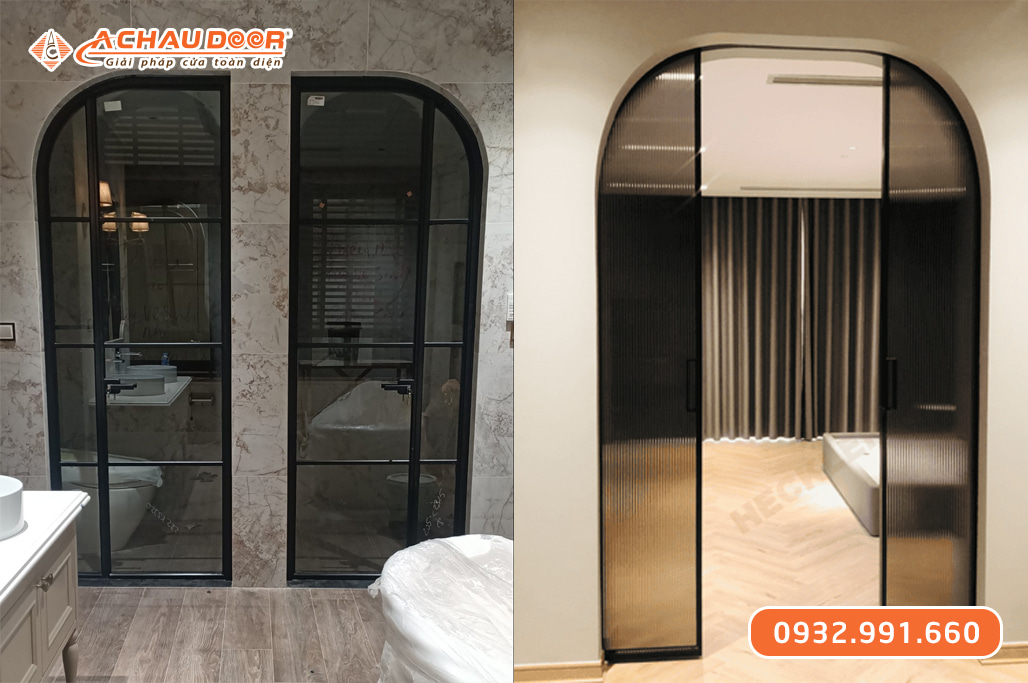Cửa nhôm Slim uốn vòm 3 Cửa nhôm Slim uốn vòm