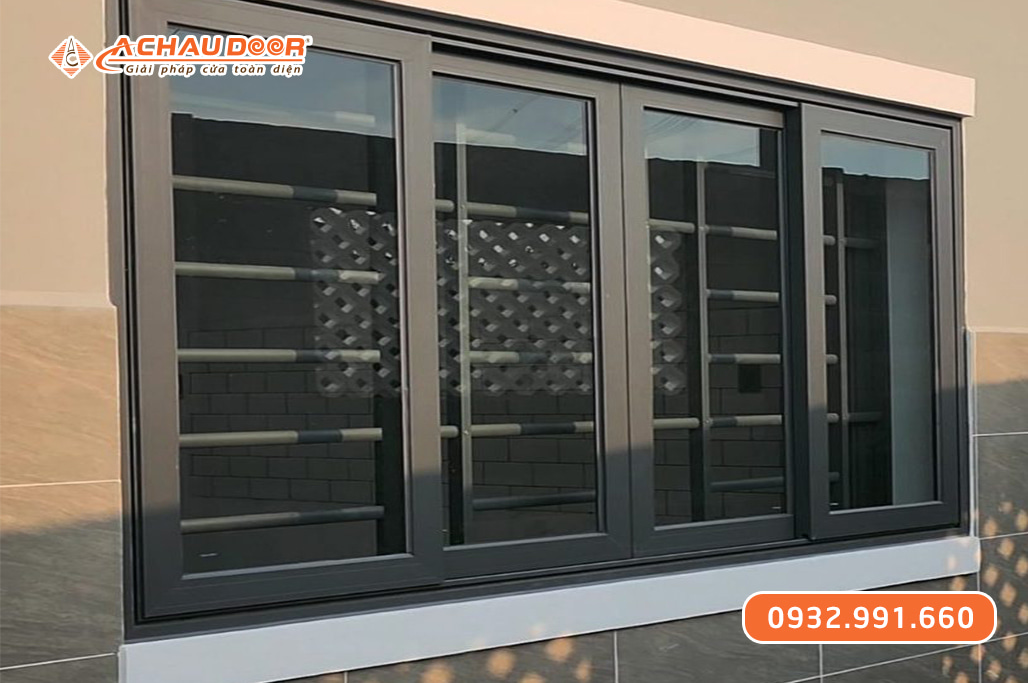 Cửa sổ lùa trượt 4 cánh nhôm JMA hệ 55 3 Cửa sổ lùa trượt 4 cánh nhôm JMA hệ 55