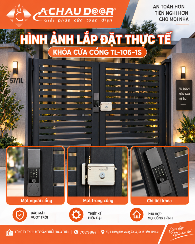 Khóa Cửa Cổng Vân Tay 1 Mặt TL-106-1S 3 KHÓA CỬA CỔNG TL-106-1S