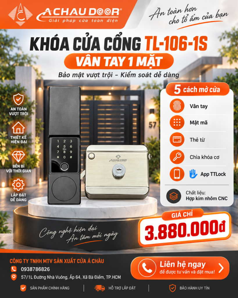 Khóa Cửa Cổng Vân Tay 1 Mặt TL-106-1S 1 KHOA CUA CONG TL 106 1S 4