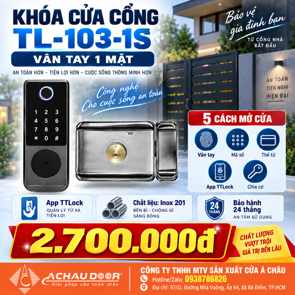 Khóa cửa cổng vân tay TL-103-1S 3 TL 103 1s 3