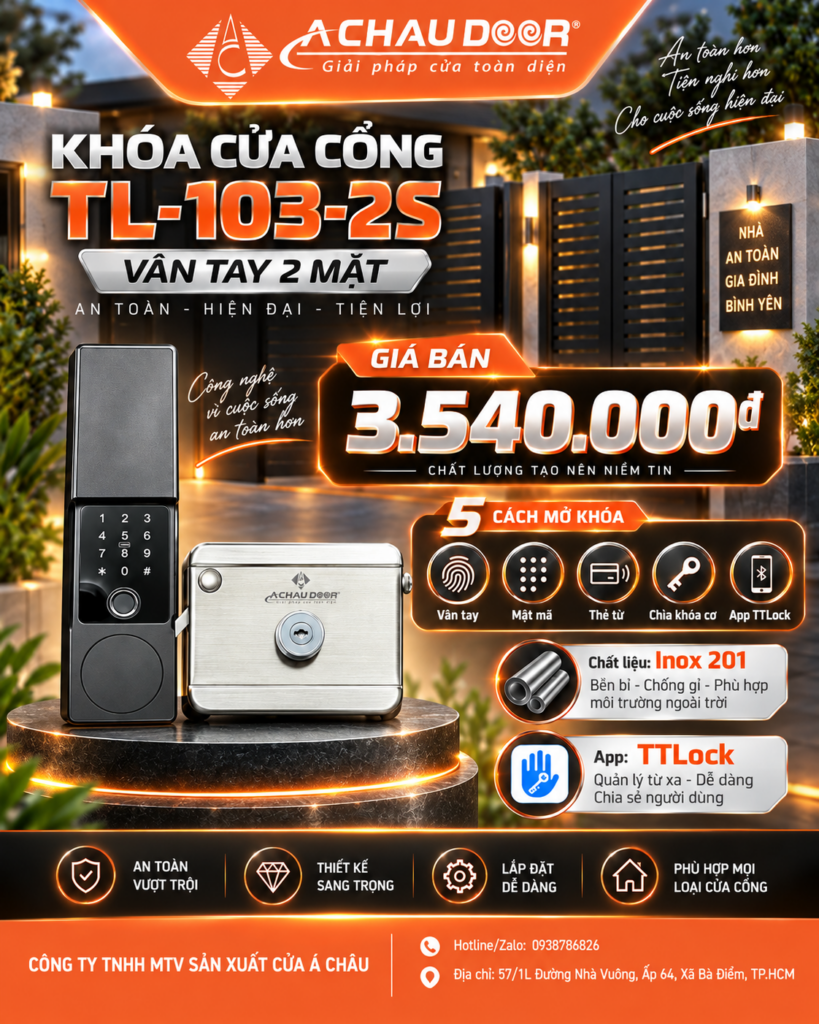 Khóa Cửa Cổng Vân Tay 2 Mặt TL-103-2S 3 TL 103 2S 2