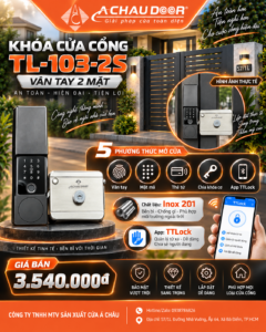 Khóa Cửa Cổng Vân Tay 2 Mặt TL-103-2S
