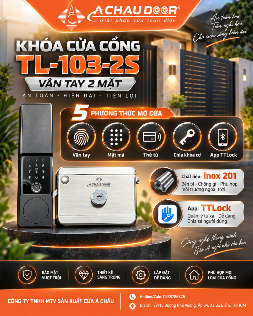 Khóa Cửa Cổng Vân Tay 2 Mặt TL-103-2S 1 TL 103 2S