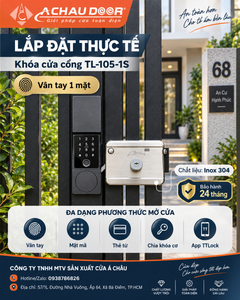 Khóa Cửa Cổng Vân Tay 1 Mặt TL-105-1S 2 TL 105 1s 2