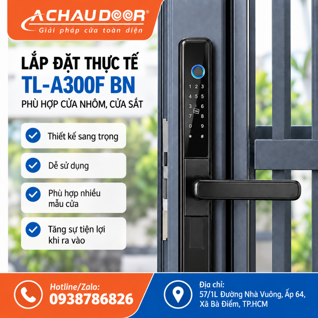 Khóa cửa nhôm sắt TL-A300F BN 2 TL-300F BN
